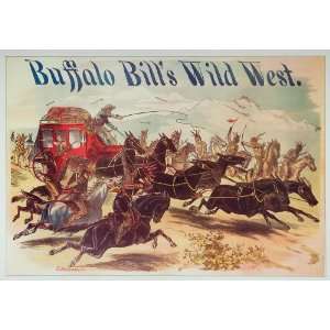   Bill Wild West Stagecoach Attack   1976 Color Print