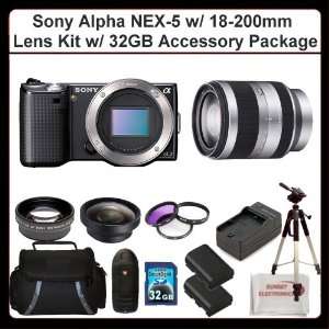 Alpha Nex 5 Interchangeable Lens Digital Camera W/18 200mm Lens (Black 