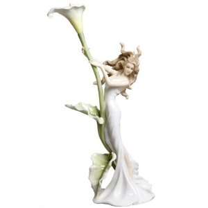   with Calla Lily Flower Porcelain Sculpture