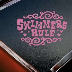  Swimmers Rule Pink Decal Car Truck Bumper Window Pink 