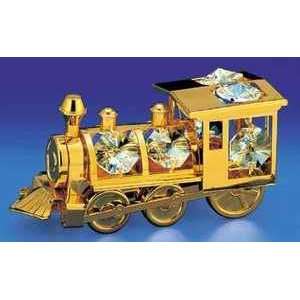    Locomotive Gold Swarovski Crystal Ornament Figure: Home & Kitchen