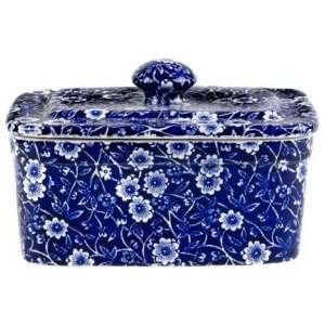 Burleigh Blue Calico Butter Dish with Lid  Kitchen 