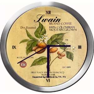  SWAIN 14 Inch Coffee Metal Clock Quartz Movement: Kitchen 