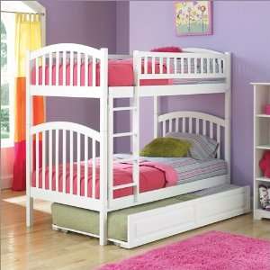  Twin Atlantic Furniture Richmond Style Bunk Bed with Trundle in White