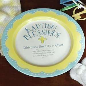 Baptism Blessings Plate: Home & Kitchen