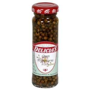 Delicias, Peppercorns Green, 3 Ounce Jar Grocery & Gourmet Food