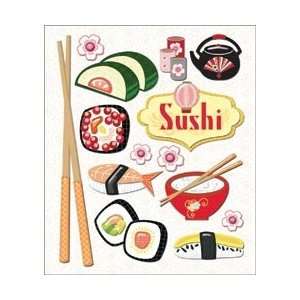  K&Company Sticker Medley Sushi; 6 Items/Order Arts 