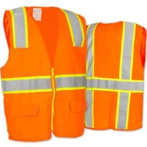 Occunomix   Two Tone SurveyorS Vest With Mesh Back   Orange/X Large