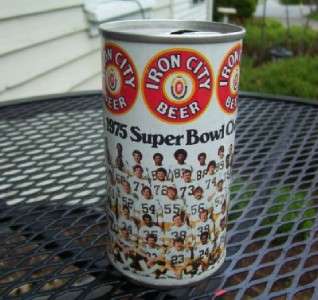1975 IRON CITY BEER CAN PITT STEELERS SUPER BOWL CHAMPS  