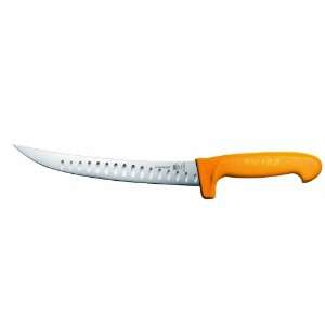   Butcher Knife with Granton Edge, Curved Rigid Blade, 8.7 Inch Kitchen