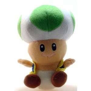  Super Mario Brothers Toad Green 6 inch Plush: Toys & Games