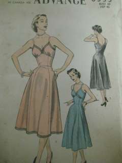 Vintage 40s Advance 6333 FULL SLIP Sewing Pattern Women Bust 40 Hip 
