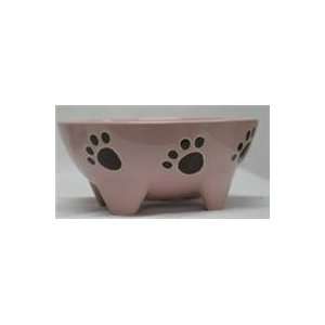  3 PACK FOOTED DOG DISH, Color PINK; Size 7 INCH (Catalog 