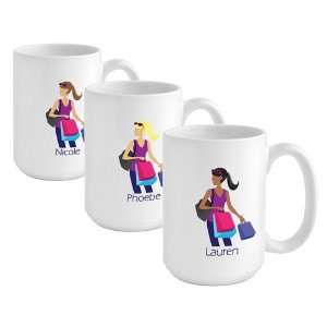 Personalized Go Girl Shopper Coffee Mug:  Kitchen 