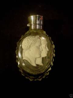  CENTURY FRENCH BACCARAT SULPHIDE NAPOLEON CAMEO SCENT BOTTLE  