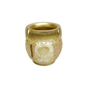  Polyresin Washing Cup with Floral Patterns in White and 