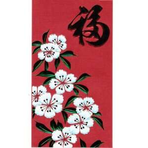  Chinese Red Envelopes Fortune   Red with Silver Flowers 