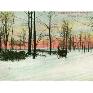  Sleighing, Branch Brook Park, NJ Vintage Reproduction 