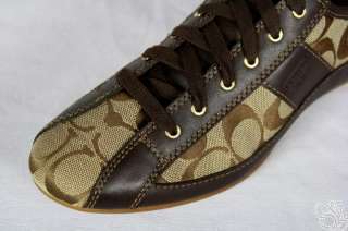 COACH Suee 12CM Signature C Khaki Womens Sneakers Shoes New A1258 