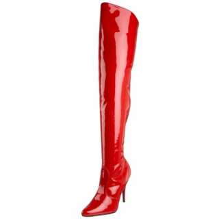 Pleaser High Heel Red 5 Classic Plain Thigh High Boot SED3010/R 