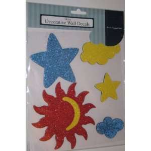  Sun and Stars Glitter Decorative Wall Decals: Home 
