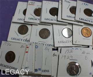 LINCOLN WHEAT CENT COLLECTION MOST XF BU SOME KEYS (RYO  