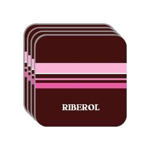 Personal Name Gift   RIBEROL Set of 4 Mini Mousepad Coasters (pink 