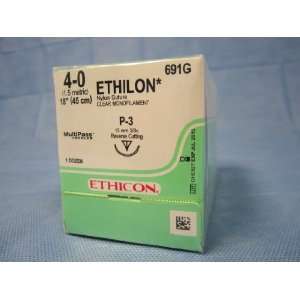 691G 4 0 Ethicon Ethilon Nylon Clear 18 P 3 Cutting Suture (box of 