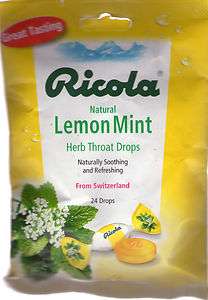 Ricola Natural Cough Drops : Lemon Mint Cherry Honey Herb Echinacea 