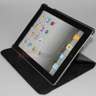 Fr iPad 2 360 Rotating Magnetic Leather Case Smart Cover With Swivel 