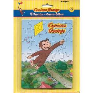  Curious George Puzzles 4ct Toys & Games
