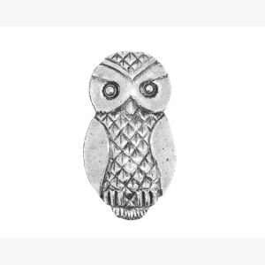  Pewter Pin Badge Birds Stylised Owl