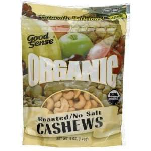 Good Sense Roasted Cashews, Unsalted, Organic, 6 oz, 12 pk:  