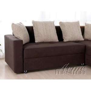  Norwich Brown Microfiber Convertible Sectional Sofa Chaise 