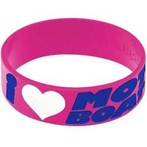    Pink Blue I Love Motor Boating Breast Cancer Bracelet: Jewelry