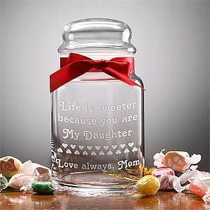  Personalized Glass Candy Jar   You Make Life Sweet Design 