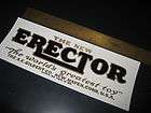 Erector Set Decal Large 8   New Old Stock   Nice!!!