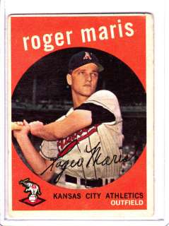 1959 Topps ROGER MARIS #202 KC Athletics BV $125.00 Hot  