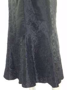 Superb Per Una black taffeta panel skirt with embroidered and cut out 