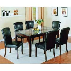  Onyx 7pc Marble Top Dining Set By Crown Mark Furniture 