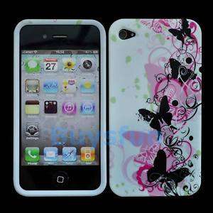 Butterfly Silicone Cover Case Skin For iPhone 4 4G  