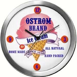  OSTROM 14 Inch Ice Cream Metal Clock Quartz Movement 
