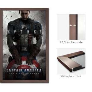   Framed Captain America One Sheet Poster Superhero 1226: Home & Kitchen
