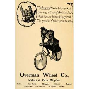  1895 Ad Weaving Loom Overman Wheel Victor Bicycles 