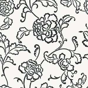   By Color BC1582133 Dramatic Floral Outline Wallpaper: Home Improvement