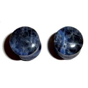  00 Gauge Lapis Denim Stone Flared Plugs sold as a Pair 