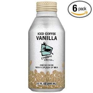 Caribou Coffee Iced Coffee, Vanilla, 12 fl. oz. (Pack of 6):  