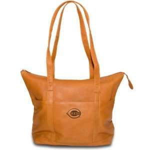 Pangea Tan Leather Womens Tote   Cleveland Indians:  