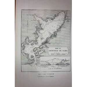  NAVY MAP CARIBBEAN SEA SANTIAGO HARBOUR CUBA 1899: Home 