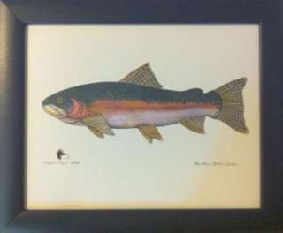 Framed Steelhead Rainbow Trout Fish Fly Fishing Print  